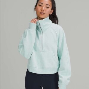 Lululemon Scuba Oversized Funnel Neck Half-Zip Heathered Mint Size XS/S